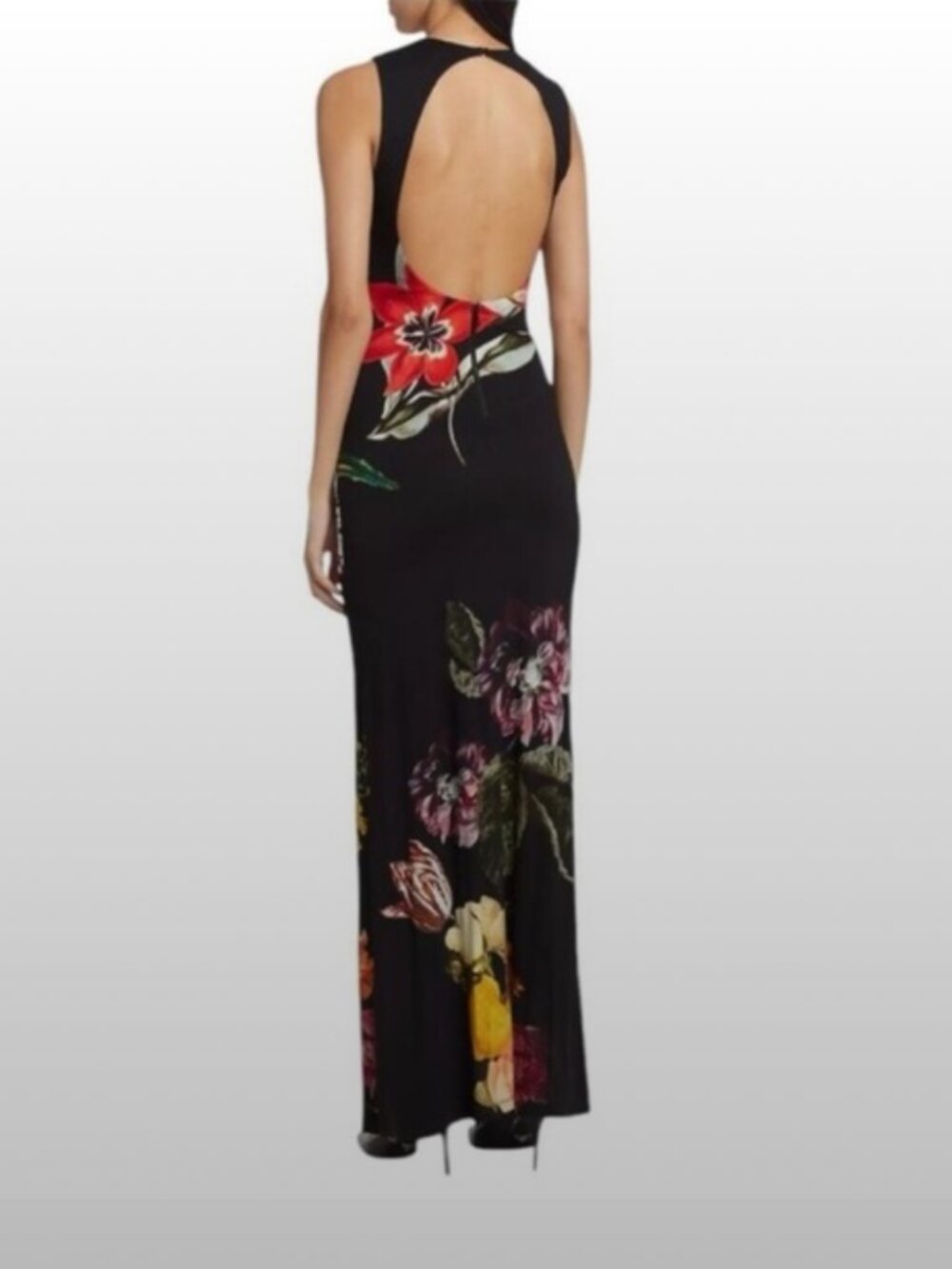 Alice + Olivia Delora Open Back Maxi in Essential Floral Size 14